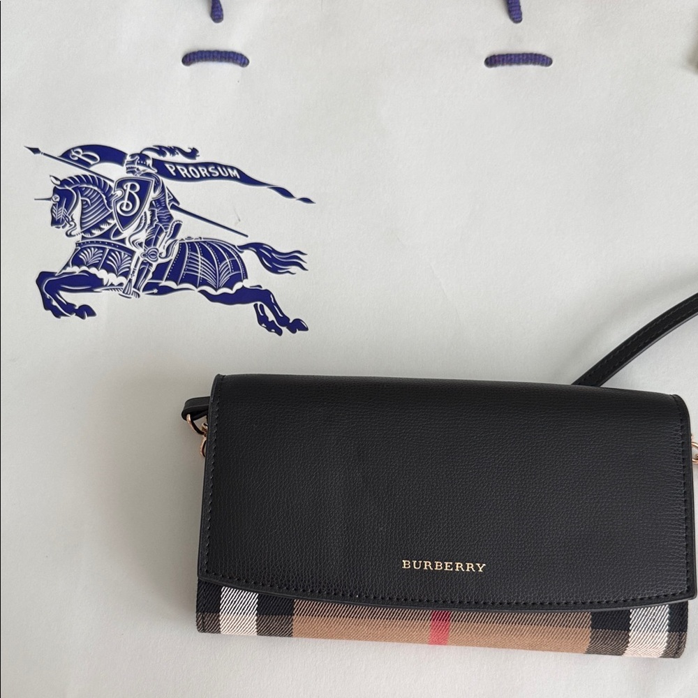 BBlack and Beige Crossbody Bag/ wallet